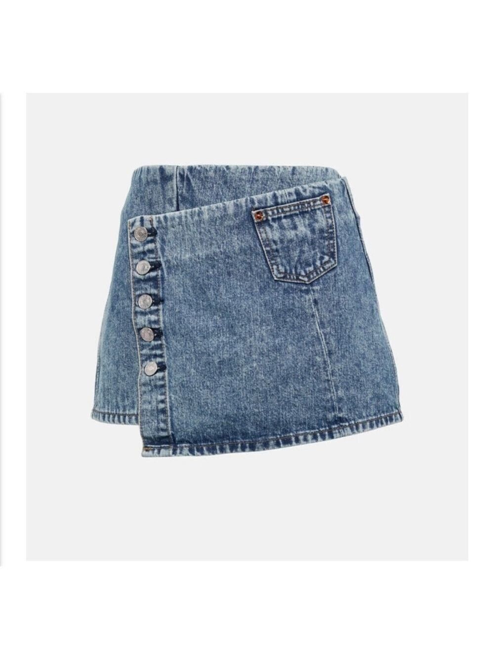 NWT Re/Done Wrap Denim Mini Skirt Size 27 - Picture 5 of 5